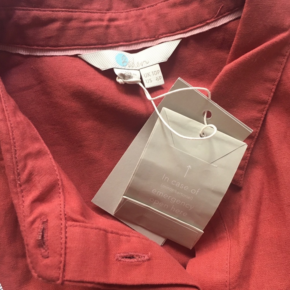 NWT Boden Freya Rust Linen Shirt Dress 6P - Picture 10 of 15